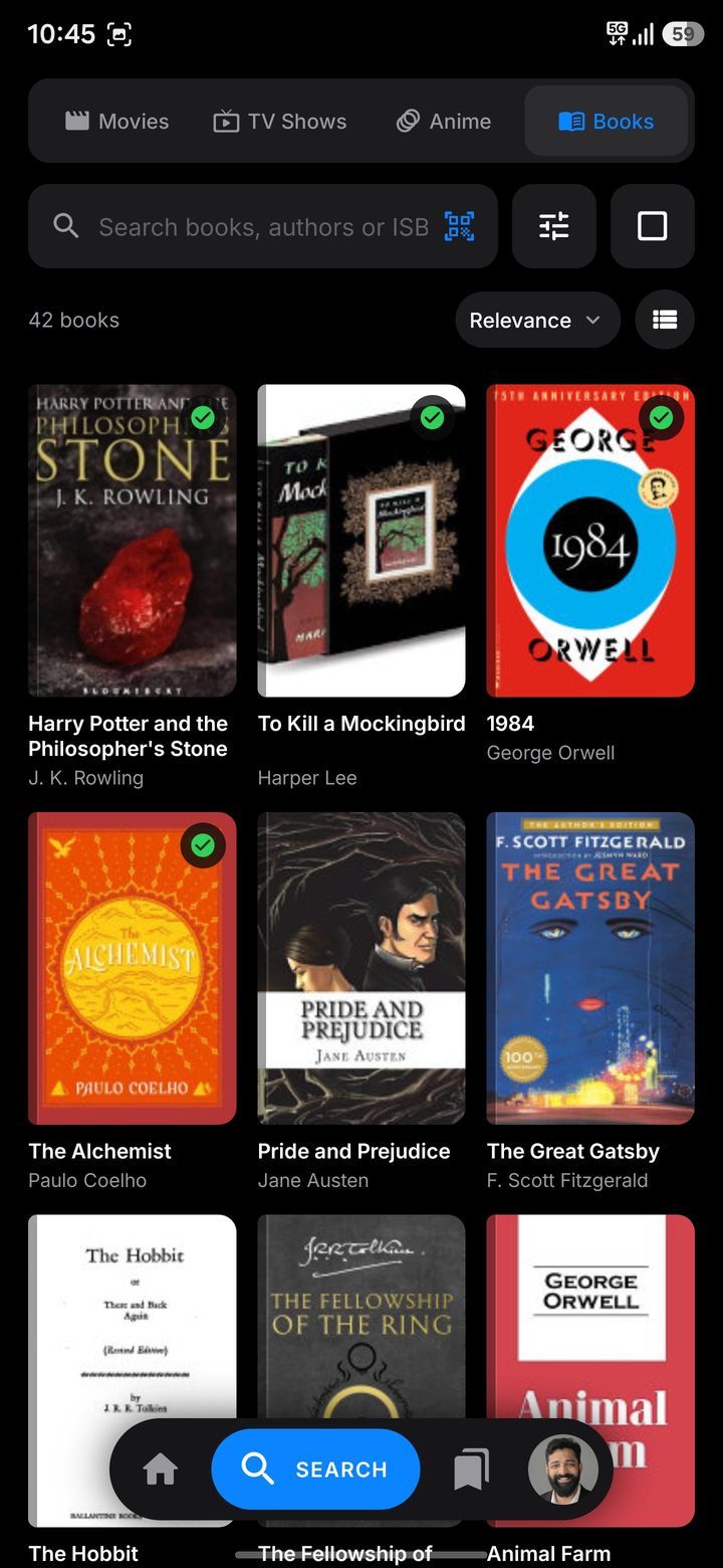 BingeMark book search with popular books and barcode scanning